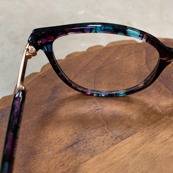 EMILIO PUCCI OPTICAL FRAMES GORGEOUS MULTI COLOR PRINT BLACK BLUE PURPLE 54MM - Picture 9 of 15